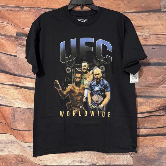 UFC Other - UFC Worldwide GOAT L T-Shirt Feat. Jones McGregor Adesanya Black MMA SS Tee